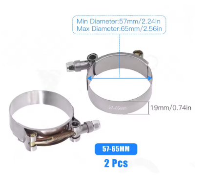 2 T-Bolt Clamp – Stainless Steel for Silicone, Turbo Intake & Intercooler Hose