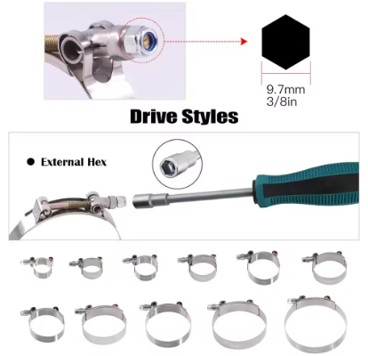 2 T-Bolt Clamp – Stainless Steel for Silicone, Turbo Intake & Intercooler Hose